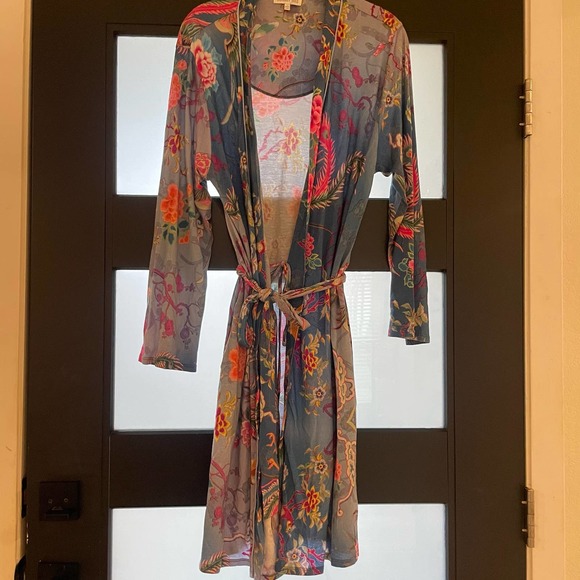 Johnny Was Multicolor Floral Nova Phoenix Robe Size L - Picture 4 of 7